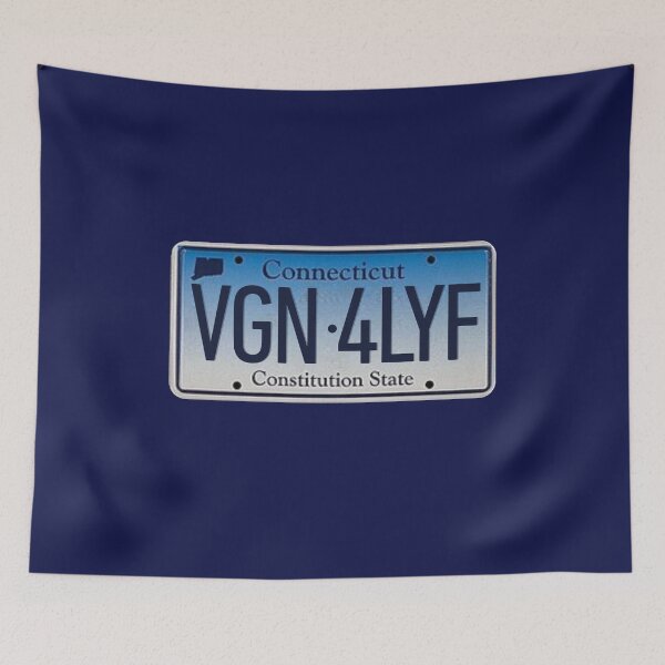 Item preview, Connecticut Vegan For Life License Plate designed and sold by coodoosandco.