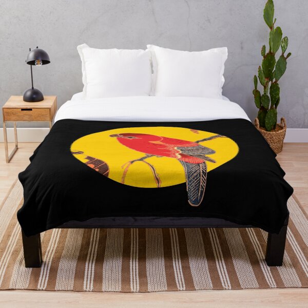 Item preview, Vintage Japanese Red Parrot on Yellow – Bold Ukiyo-e Style Asian Bird Art designed and sold by SmashingMonkeys.