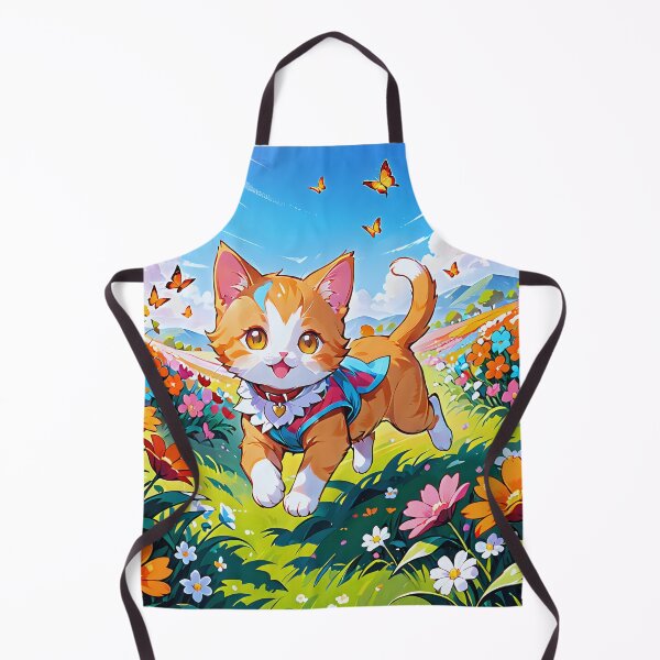 Item preview, Cute Ginger Kitten Jumping Among Flowers and Butterflies. designed and sold by MissYouONLY.
