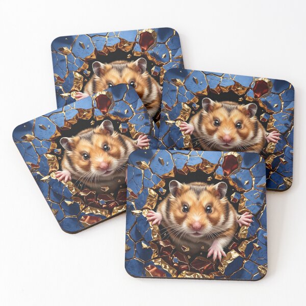 Item preview, Cute hamster breaks through wall – Funny 3D animal design designed and sold by NK-Studios .