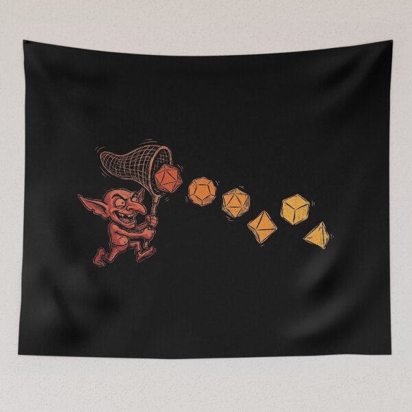 Item preview, Goblin Catching Dice Tabletop RPG Fantasy Art designed and sold by Fenay Designs.