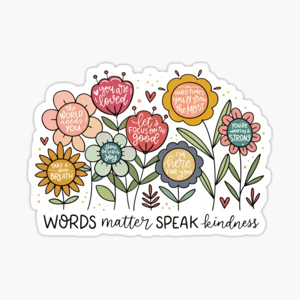 Item preview, Words Matter Speak Kindness Boho Floral designed and sold by krystalRomanart.
