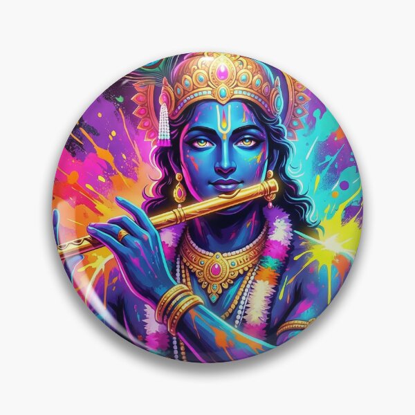 Item preview, Neon Krishna – Cosmic Flute of Divine Energy designed and sold by Bite Size Hindu .