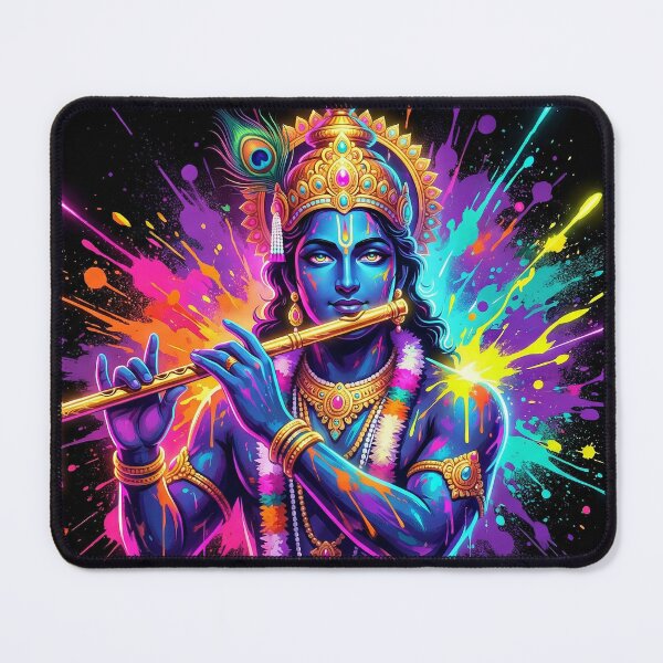 Item preview, Neon Krishna – Cosmic Flute of Divine Energy designed and sold by Bite Size Hindu .