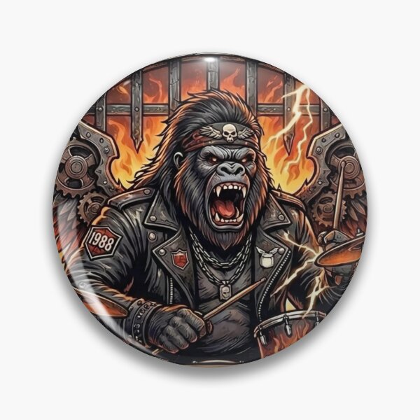 Item preview, Rock-n-Roll Forever: Primeval Drums Gorilla Rockstar designed and sold by StickersPhotoPaintings.