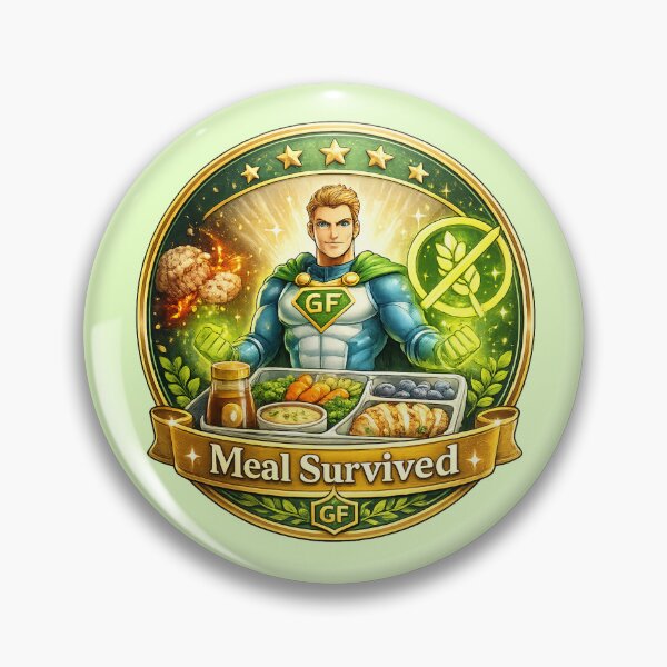 Item preview, Gluten Free Superhero Trading Card – Meal Survived Coeliac Meme – Crossed Wheat Symbol – Gluten Free Gamer Nerd Parody Sticker T-Shirt Merch designed and sold by My Gluten Free Life UK.