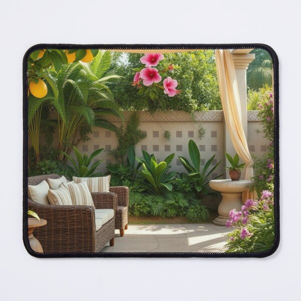 Item preview, Tropical Mediterranean Patio with Lemon Trees designed and sold by Vida e Arte.