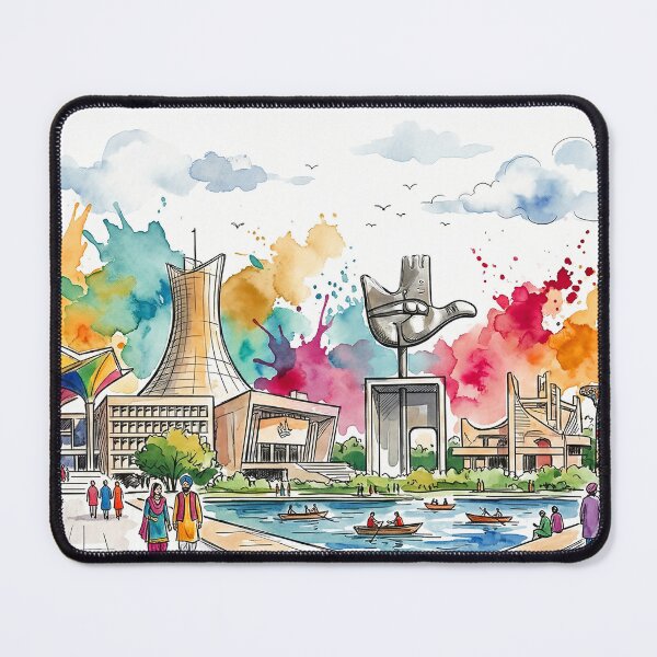 Item preview, watercolor illustration capturing the Chandigarh, India. designed and sold by PEUCETA-BA.