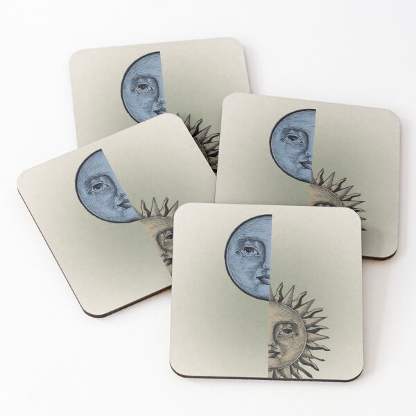 Item preview, Vintage Sun and Moon Celestial Art designed and sold by WanderingValley.