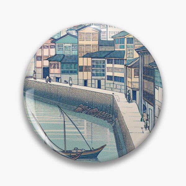 Item preview, Vigo Spain Ukiyo‑e Art Print – Edo Style Japanese Woodblock Coastal Wall Art with Cíes Islands designed and sold by Vandy Fullam.