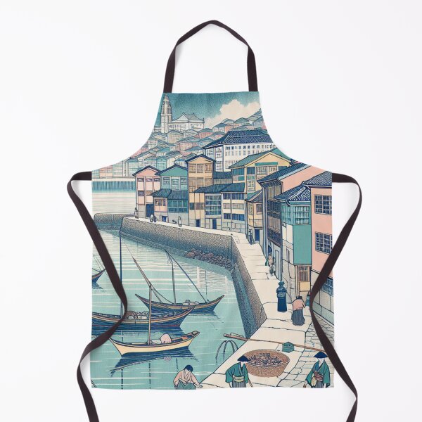 Item preview, Vigo Spain Ukiyo‑e Art Print – Edo Style Japanese Woodblock Coastal Wall Art with Cíes Islands designed and sold by Vandy Fullam.