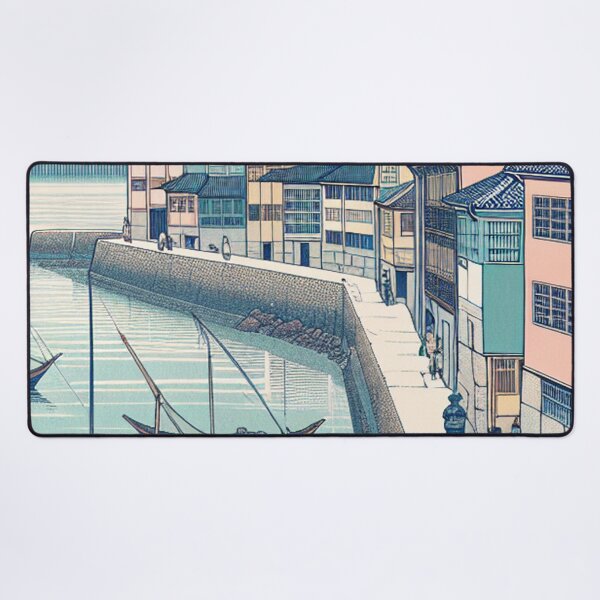 Item preview, Vigo Spain Ukiyo‑e Art Print – Edo Style Japanese Woodblock Coastal Wall Art with Cíes Islands designed and sold by Vandy Fullam.