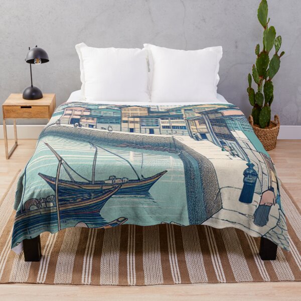 Item preview, Vigo Spain Ukiyo‑e Art Print – Edo Style Japanese Woodblock Coastal Wall Art with Cíes Islands designed and sold by Vandy Fullam.