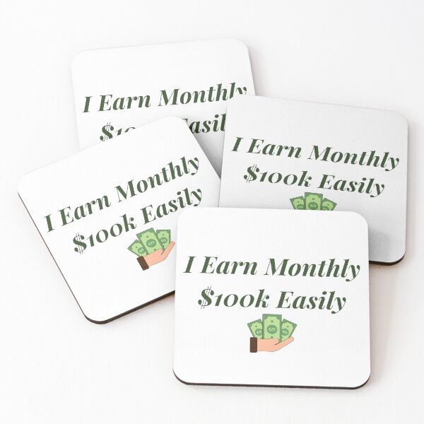 Item preview, I Earn Monthly $100k Easily - Luxury Money Manifestation Quote designed and sold by Dharaamagnetiix.