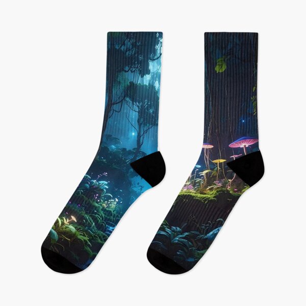 Aperçu de l'œuvre Forêt Bioluminescente — Jungle Fantasy Lumineuse créée et vendue par Schoenenwald — Art Japonais, Zen & Nature.