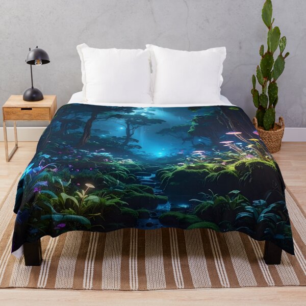 Item preview, Bioluminescent Forest — Luminous Fantasy Jungle designed and sold by Schoenenwald - Illustrations Uniques et Originales.
