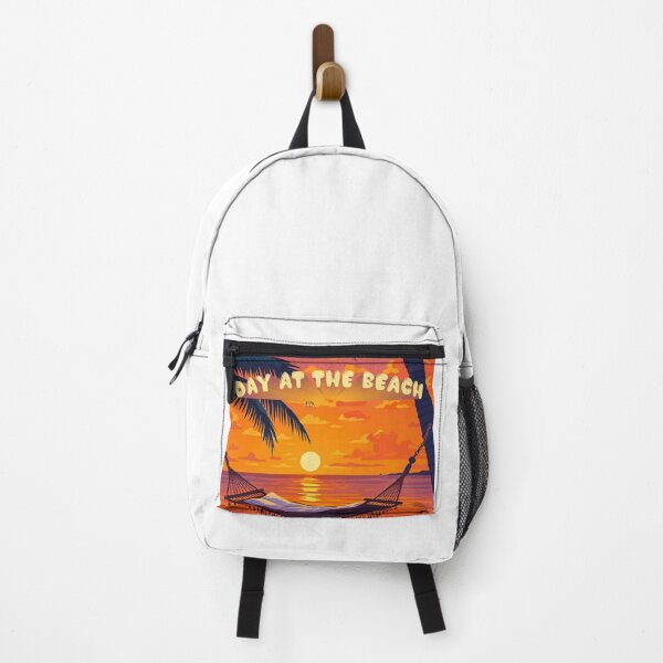 Item preview, Day at the Beach Sunset Hammock Tropical Vacation Art designed and sold by PixelWaveBD.