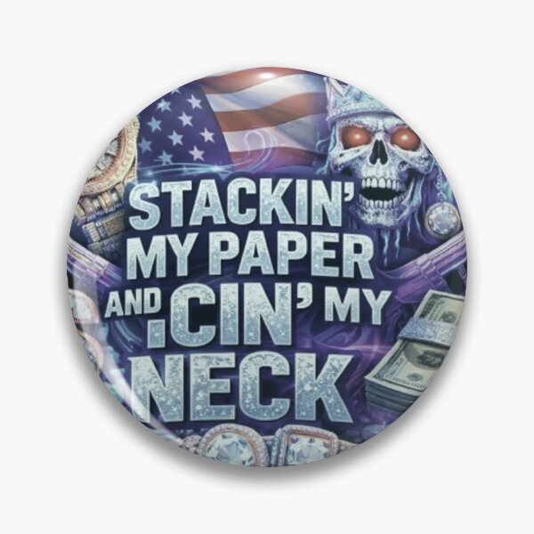 Artikelvorschau, Stackin’ My Paper & Icy Neck – Luxus-Streetwear-Totenkopf-Money-Hustle-Grafik | Hip-Hop-Drip-Diamantketten-Design entworfen und verkauft von GloboStyle Design .