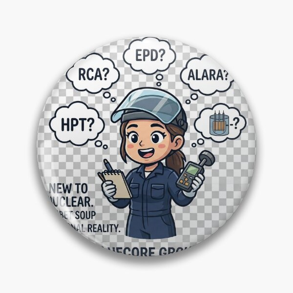 Item preview, New to Nuclear Sticker - Funny Nuclear Engineer Woman Chibi Decal - Alphabet Soup ALARA RCA EPD Acronyms - STEM Career Gift for Women in Nuclear - BlueCore Group designed and sold by BCG25.