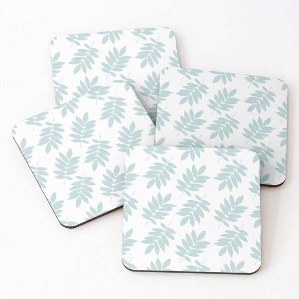 Item preview, Elder Leaf Pattern Duck Egg Blue on White designed and sold by NataliePaskell.