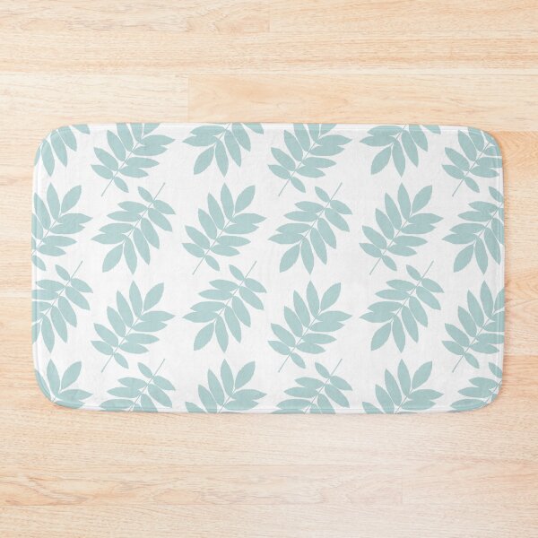 Item preview, Elder Leaf Pattern Duck Egg Blue on White designed and sold by NataliePaskell.