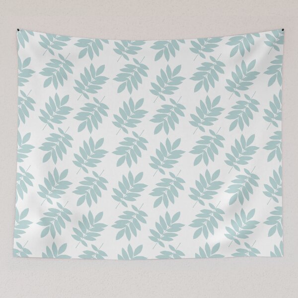 Item preview, Elder Leaf Pattern Duck Egg Blue on White designed and sold by NataliePaskell.