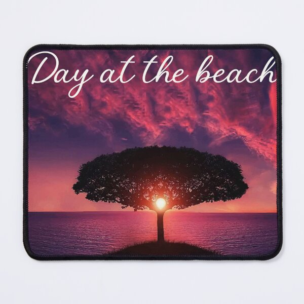 Item preview, Day at the Beach Sunset Tree Silhouette Ocean Art designed and sold by PixelWaveBD.
