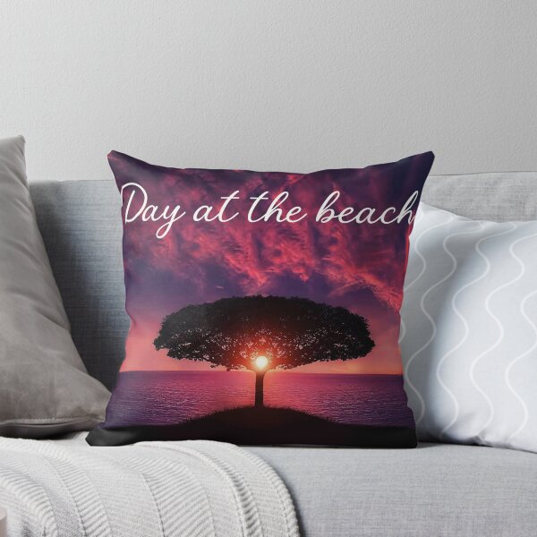 Item preview, Day at the Beach Sunset Tree Silhouette Ocean Art designed and sold by PixelWaveBD.