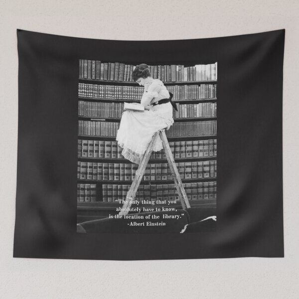 Item preview, Vintage Library Photograph Einstein Quote designed and sold by coodoosandco.