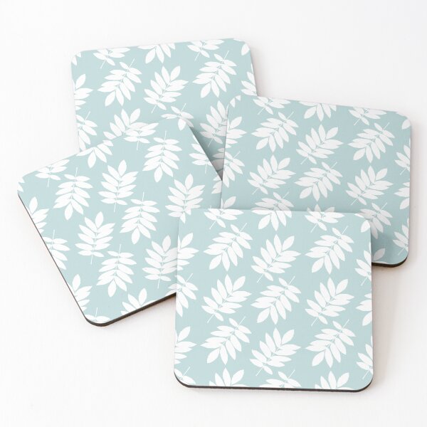Item preview, Elder Leaf Pattern White on Duck Egg Blue designed and sold by NataliePaskell.