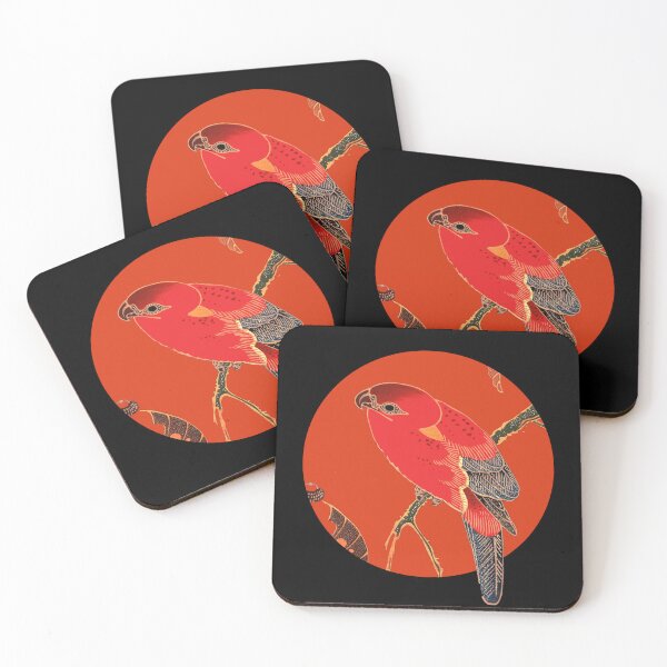 Item preview, Vintage Japanese Red Parrot on Scarlet – Bold Ukiyo-e Style Asian Bird Art designed and sold by SmashingMonkeys.