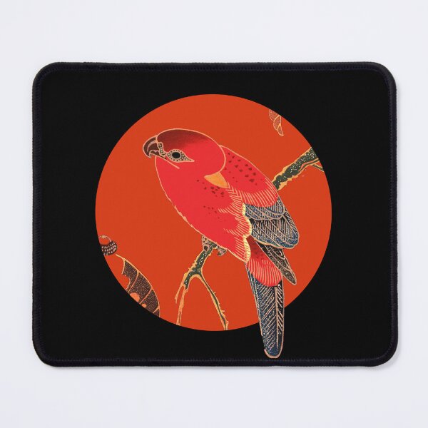 Item preview, Vintage Japanese Red Parrot on Scarlet – Bold Ukiyo-e Style Asian Bird Art designed and sold by SmashingMonkeys.