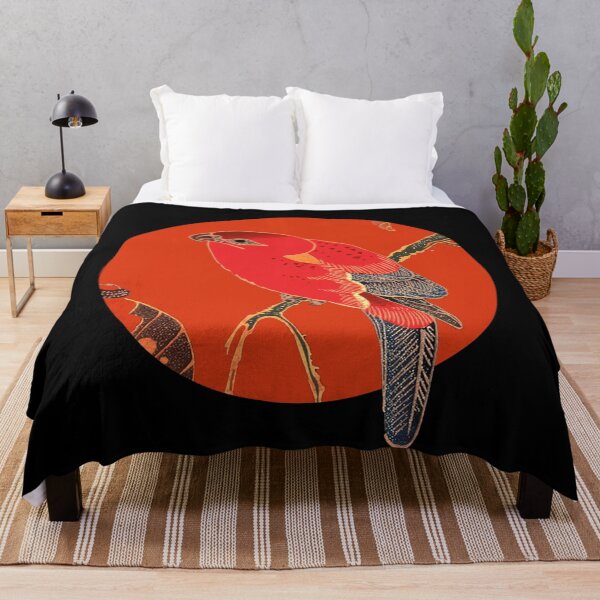 Item preview, Vintage Japanese Red Parrot on Scarlet – Bold Ukiyo-e Style Asian Bird Art designed and sold by SmashingMonkeys.