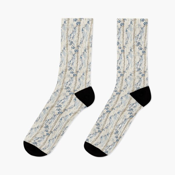 Item preview, Distressed French Blue Floral and Stripes Pattern designed and sold by LouieVanille.