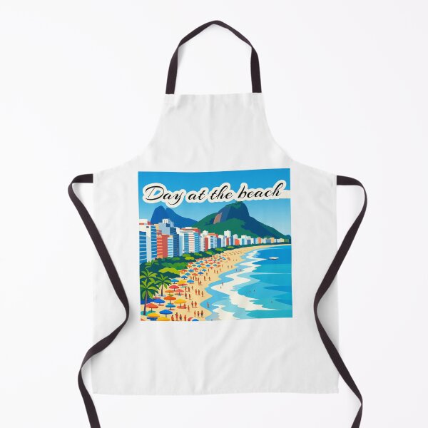 Item preview, Day at the Beach Coastal City Resort Summer Illustration designed and sold by PixelWaveBD.