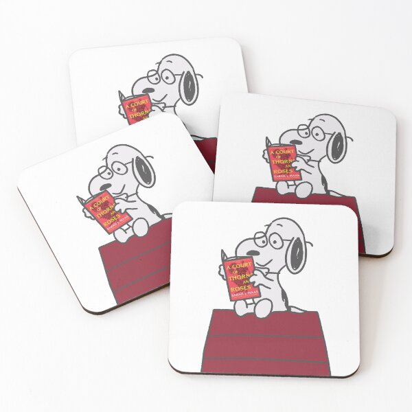 Item preview, snoopy reading a court of thorns and roses designed and sold by liveawhimsylife.