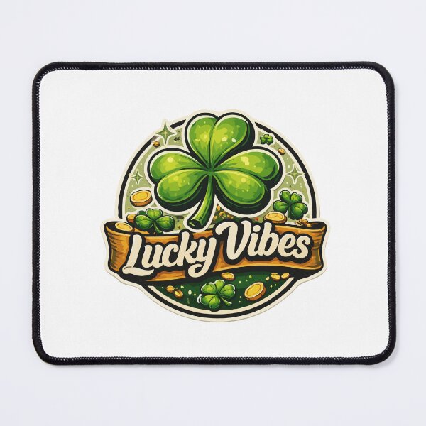 Item preview, Lucky Vibes Shamrock Retro Badge – St Patrick’s Day Clover Design designed and sold by Custom Crest.