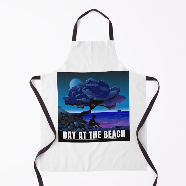 Item preview, Day at the Beach Night Tree Silhouette Moonlit Ocean Art designed and sold by PixelWaveBD.