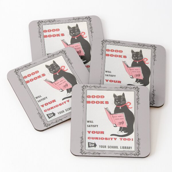 Item preview, Good Books Cat Vintage Poster designed and sold by coodoosandco.