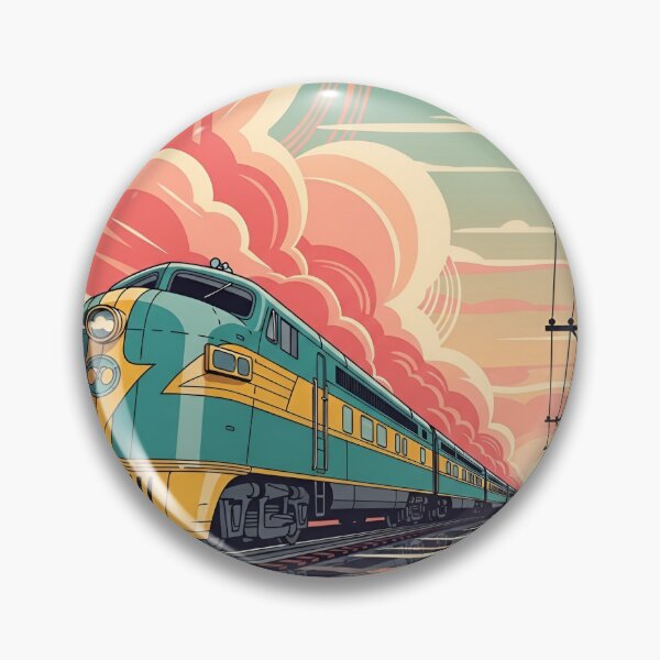 Item preview, Vintage Travel Poster Style Train at Sunset – Retro Railway Illustration designed and sold by avwear.