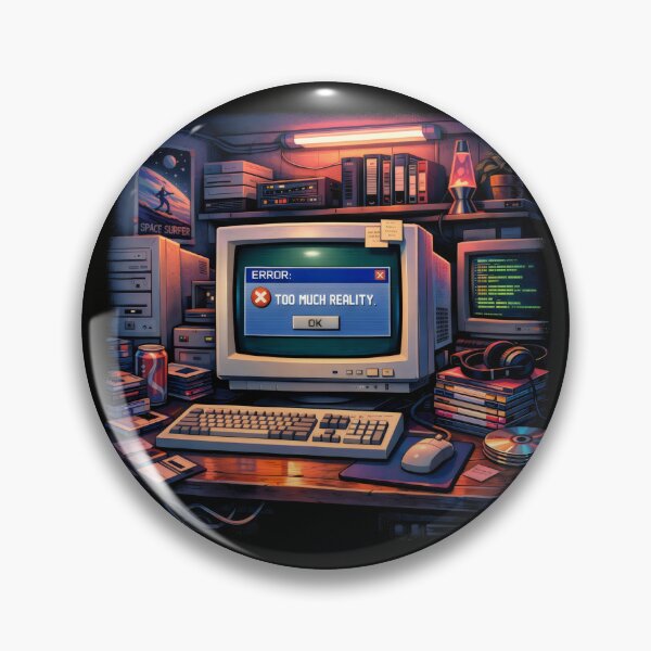 Item preview, Error Too Much Reality Retro Gaming Aesthetic designed and sold by SplashTastic.