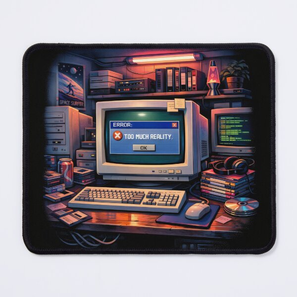 Item preview, Error Too Much Reality Retro Gaming Aesthetic designed and sold by SplashTastic.