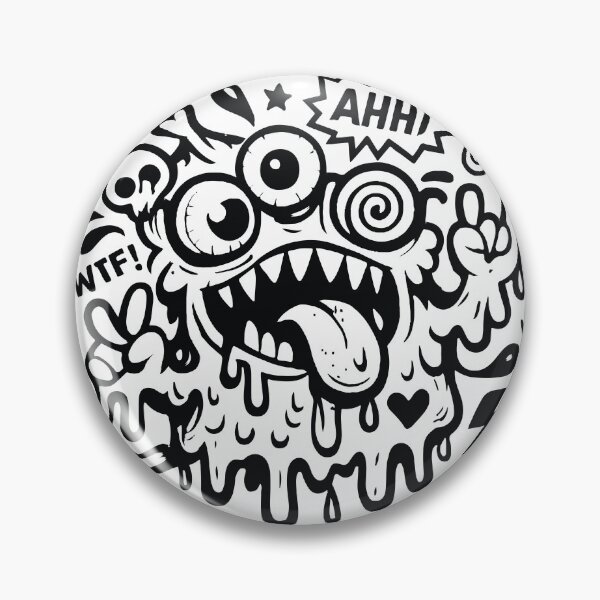 Item preview, Perfect for stickers, laptop decals, and t-shirt prints. Bold, quirky, chaotic doodle monster in Gen-Z humor style. designed and sold by Dejbar.