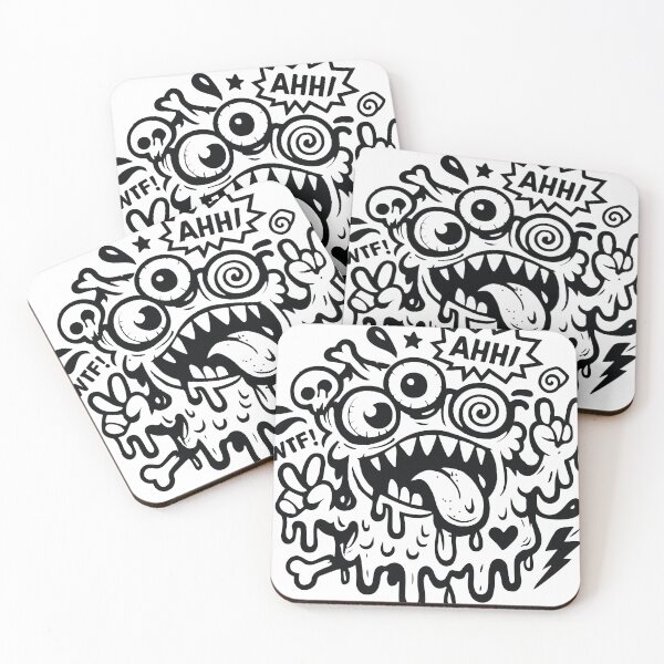 Item preview, Perfect for stickers, laptop decals, and t-shirt prints. Bold, quirky, chaotic doodle monster in Gen-Z humor style. designed and sold by Dejbar.