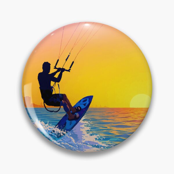 Item preview, Day at the Beach Kitesurfing Summer Sunset Action Art designed and sold by PixelWaveBD.