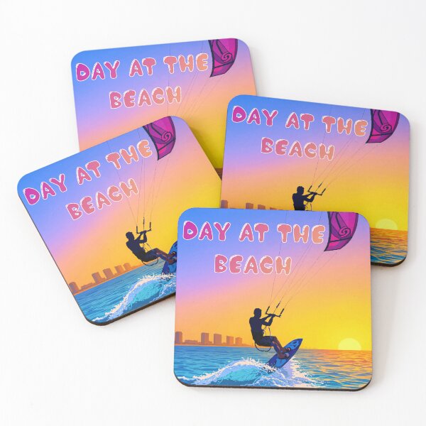 Item preview, Day at the Beach Kitesurfing Summer Sunset Action Art designed and sold by PixelWaveBD.