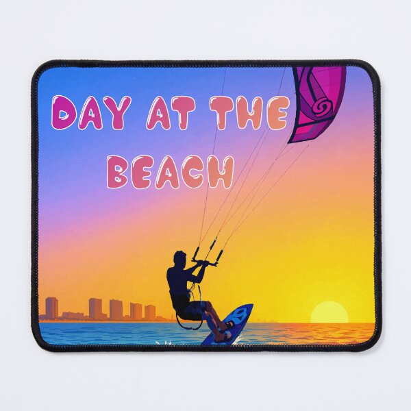 Item preview, Day at the Beach Kitesurfing Summer Sunset Action Art designed and sold by PixelWaveBD.