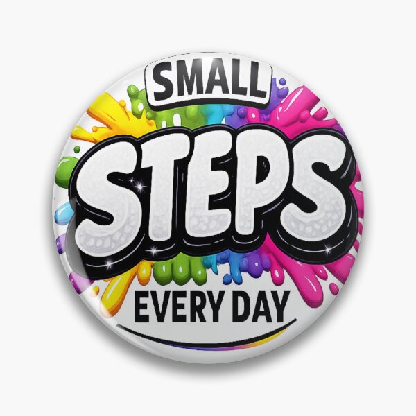 Item preview, Vibrant Motivational Sticker "Small Steps Every Day" Modern Vector Art designed and sold by ARTCREATESHOP.