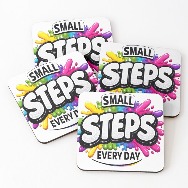 Item preview, Vibrant Motivational Sticker "Small Steps Every Day" Modern Vector Art designed and sold by ARTCREATESHOP.