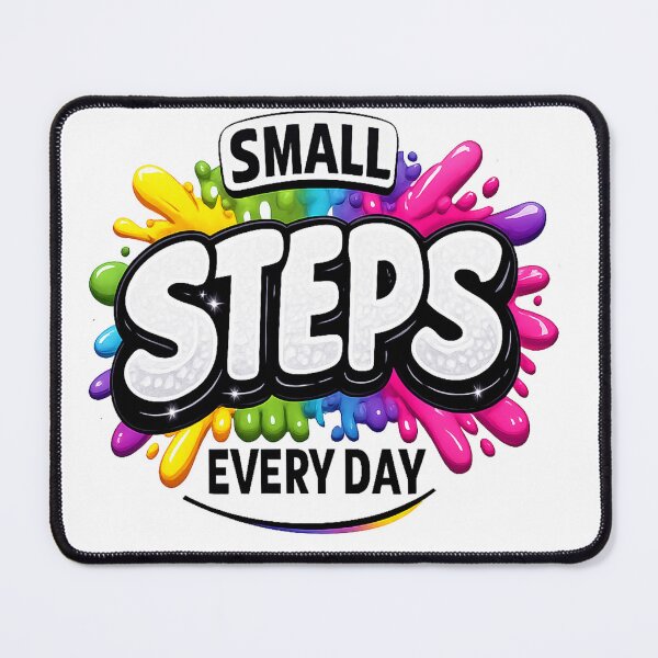 Item preview, Vibrant Motivational Sticker "Small Steps Every Day" Modern Vector Art designed and sold by ARTCREATESHOP.